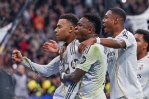 KYLIAN MBAPPE of Real Madrid CF celebrates a goal