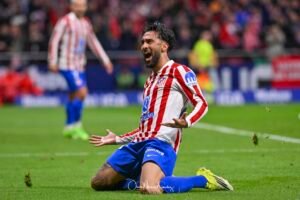 NICO GONZALEZ of Atletico de Madrid celebrates a goal