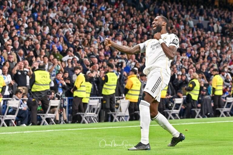 ANTONIO RUDIGER of Real Madrid CF celebrates a goal