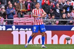 NAHUEL MOLINA of Atletico de Madrid celebrates a goal