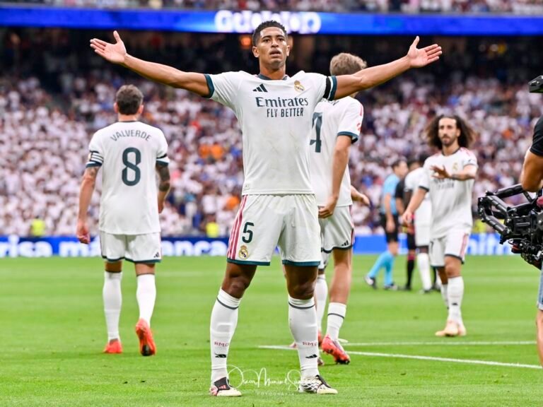 5 JUDE BELLINGHAM of Real Madrid CF celebrates a goal (1-0) during the match