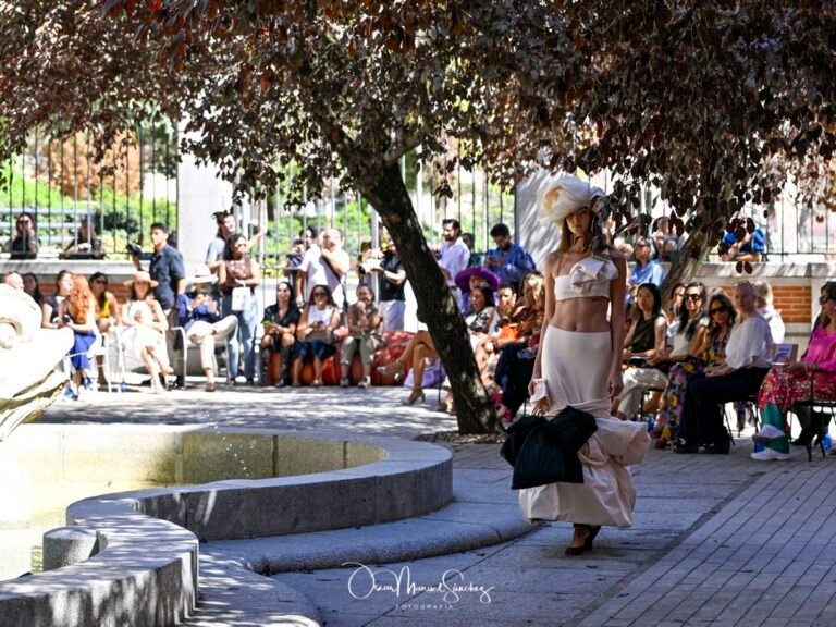 A model walks the runway during the MARIA LAFUENTE´s fashion show