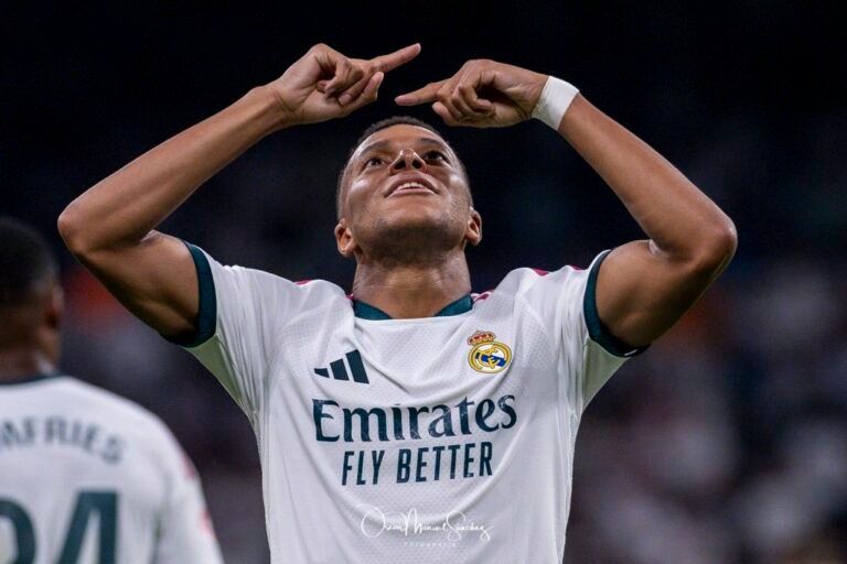 10 KYLIAN MBAPPE of Real Madrid CF celebrates a goal (4-1)during the match